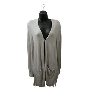 Old Navy Gray Long Casual Fit Pockets Slits Cardigan Cotton Blend M